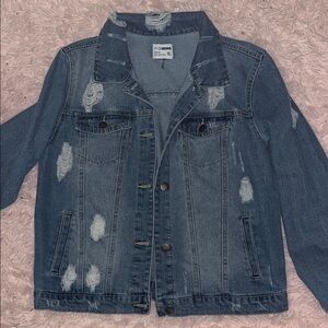 Ci Sono Blue Distressed Jean Jacket
